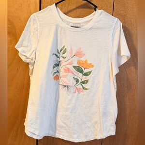 Old Navy Cream Tee with Floral Design